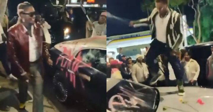 Young Thug fête la sortie de son album et détruit une Rolls Royce [VIDÉO]