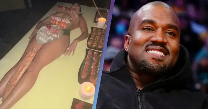 Kanye West sert des sushis sur une femme nue et fait polémique