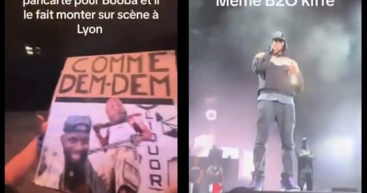 Booba relance les hostilités avec Gims en validant une pancarte provocante d’un fan