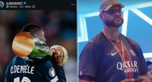 Ousmane Dembélé fête la Supercoupe d’Europe avec un morceau de Booba 